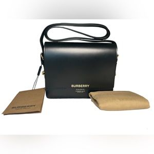 NWT Burberry Grace Leather Shoulder Bag - Color: Black‎